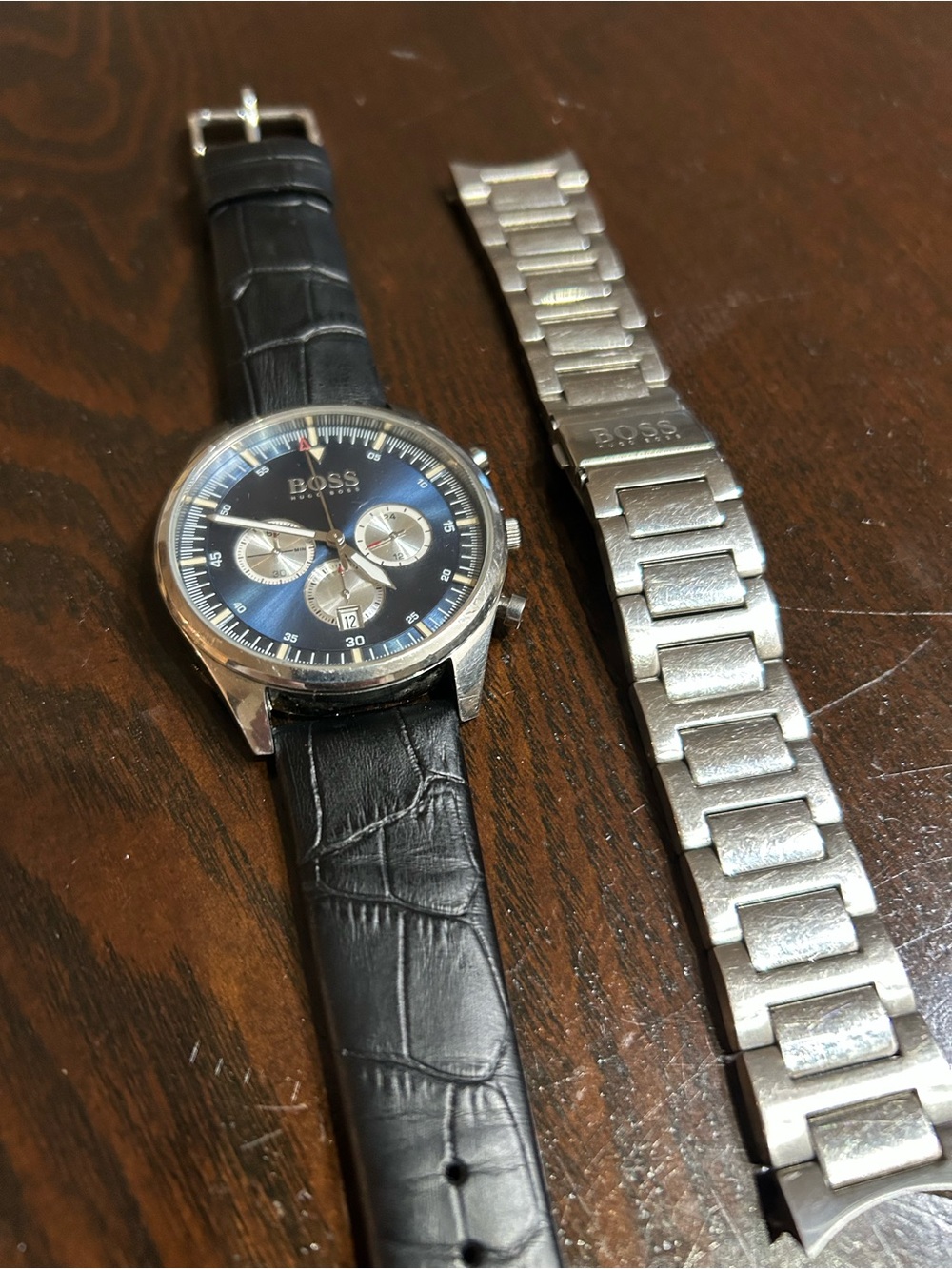 Hugo Boss Men's Black Dial Chronograph with Silver Case